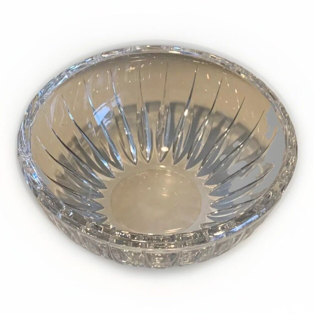 Signed Wedgwood  Clear Crystal Royal Collection Small Bowl Candy Dish  3”x5.5”